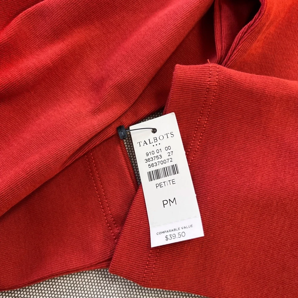 TALBOTS Cotton Long Sleeve Tee/ Red Ginger - Picture 3 of 4